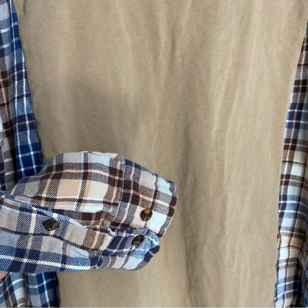 Upcycled Brown Shirt Flannel Reworked Country Eclectic Grandpa Western Rodeo XXL - Picture 7 of 8